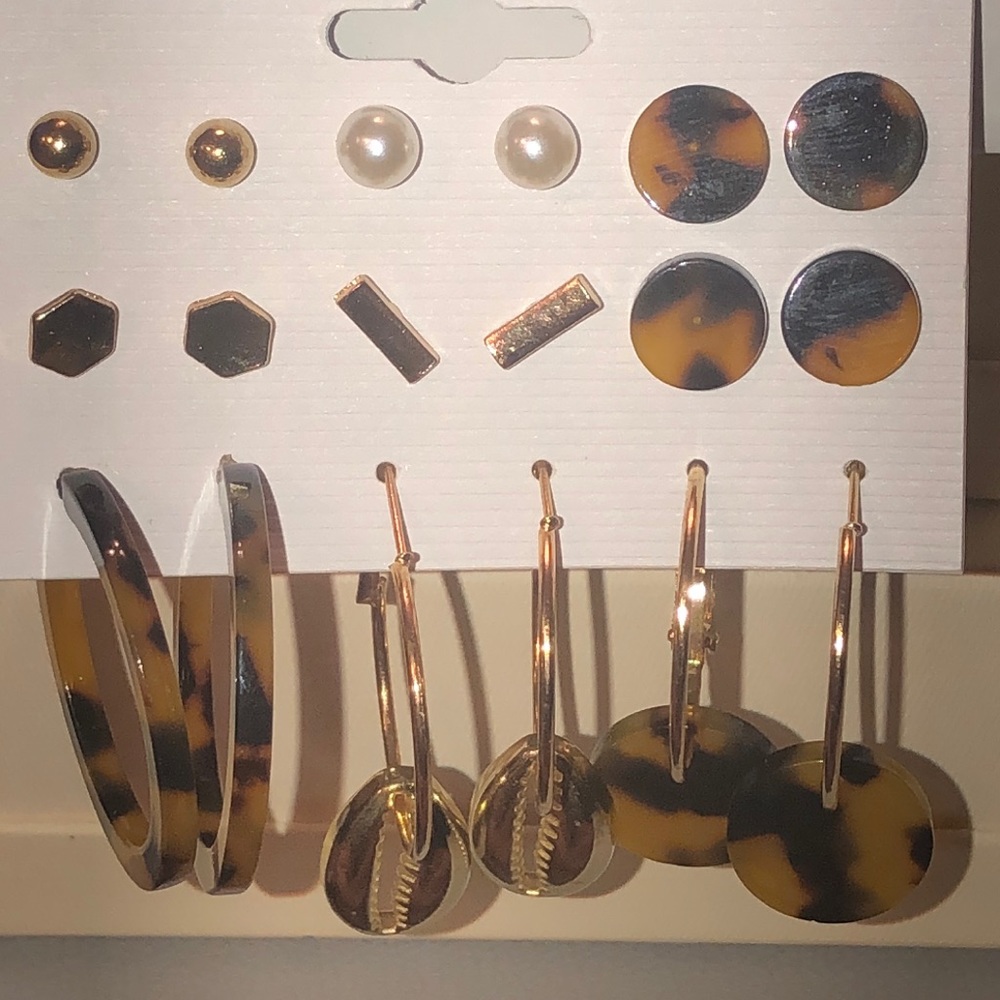 Tortoise shell earrings.